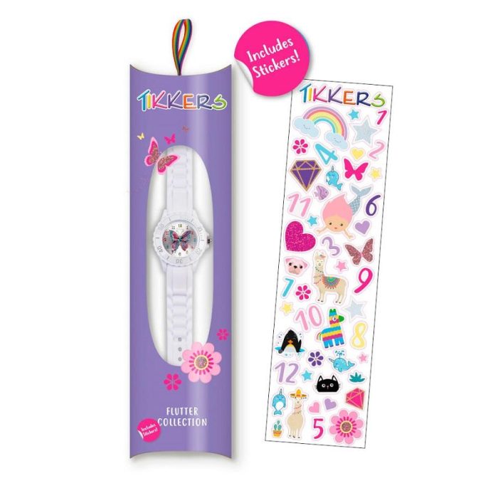 Tikkers Butterfly White Silicone Strap TK0052