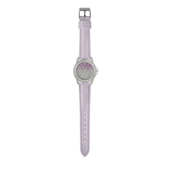 Tikkers Crystals Purple Leather Strap TK0191