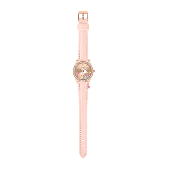 Tikkers Unicorn Crystals Pink Leather Strap TK0201