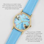 Tikkers RSPB Light Blue Leather Strap TKRSPB04