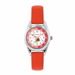 Tikkers RSPB Ladybird Red Leather Strap TKRSPB08