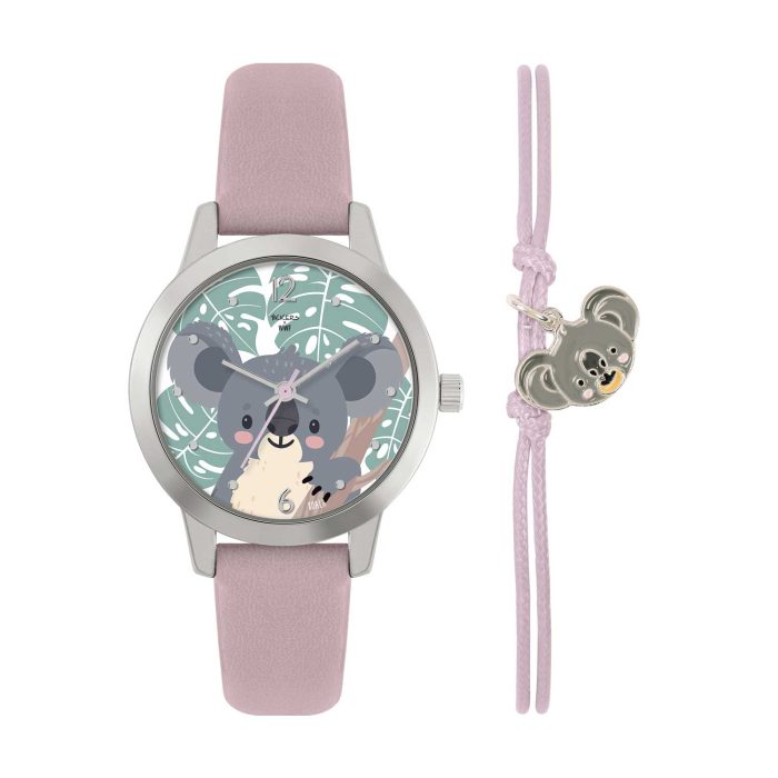 Tikkers WWF Koala Purple Leather Strap & Koala Charm Bracelet Gift Set TKWWF001