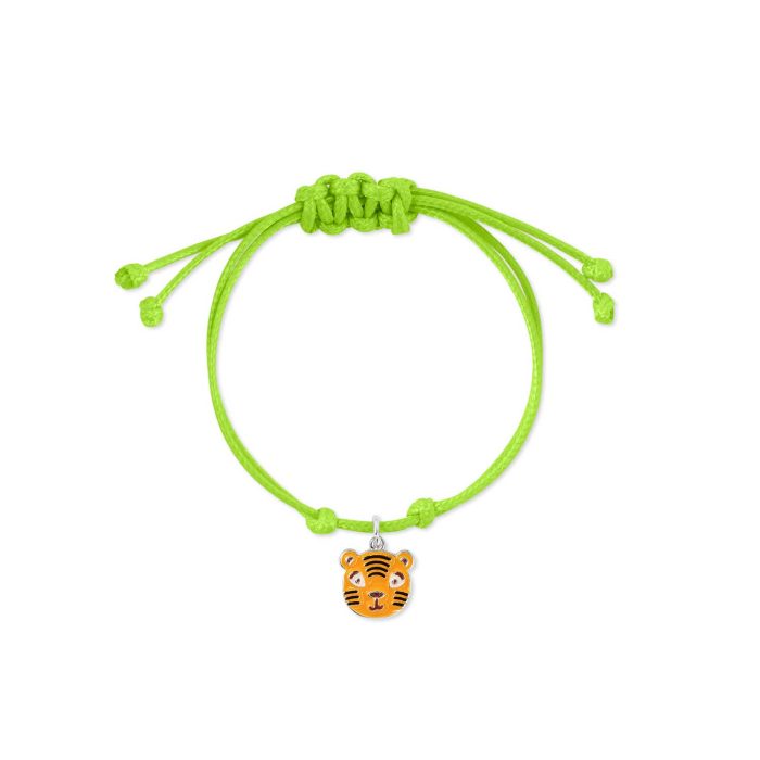 Tikkers WWF Tiger Green Leather Strap & Tiger Charm Bracelet Gift Set TKWWF003