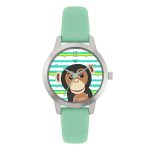 Tikkers WWF Chimpanzee Green Leather Strap TKWWF008