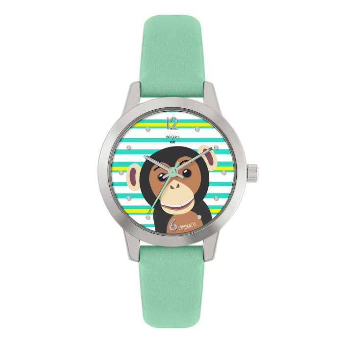 Tikkers WWF Chimpanzee Green Leather Strap TKWWF008