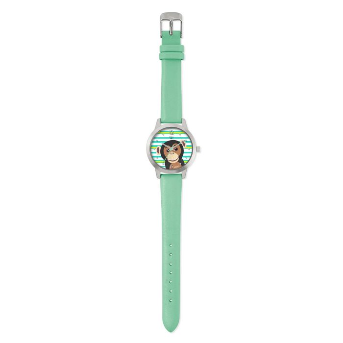 Tikkers WWF Chimpanzee Green Leather Strap TKWWF008