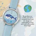 Tikkers WWF Blue Whale Light Blue Leather Strap TKWWF009