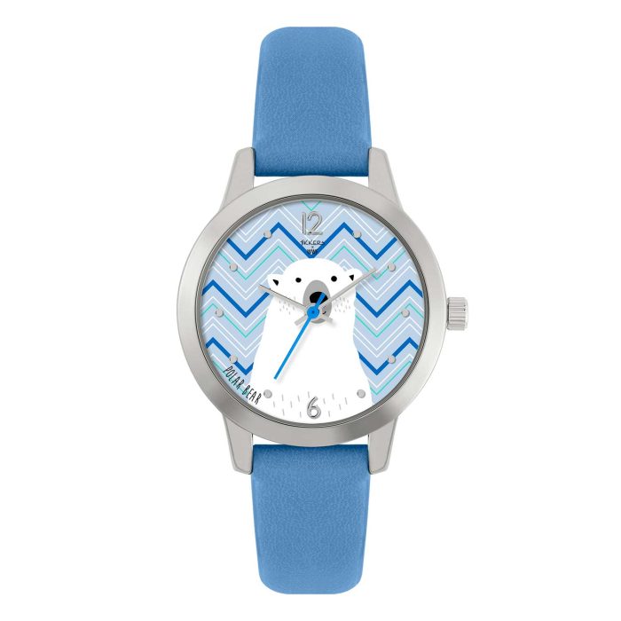 Tikkers WWF Polar Bear Blue Leather Strap TKWWF010