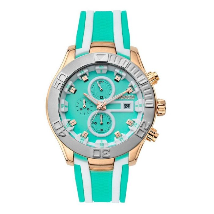 BREEZE MILKSHAKE STRIPES GREEN RUBBER CHRONOGRAPH