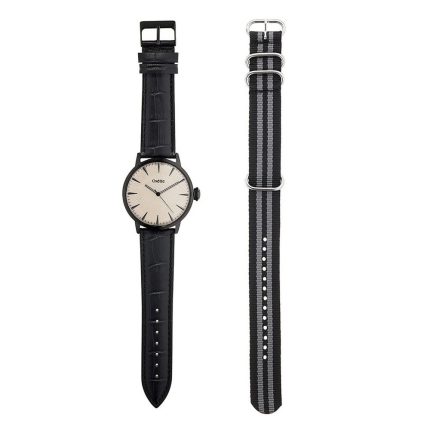 OXETTE BLACK LEATHER STRAP