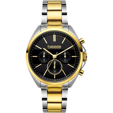 BREEZE GLOWRAIDER TWO TONE STAINLESS STEEL BRACELET CHRONOGRAPH