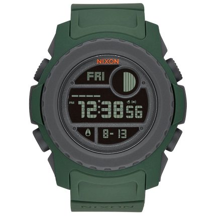 NIXON SUPER UNIT DIGITAL KHAKI RUBBER STRAP