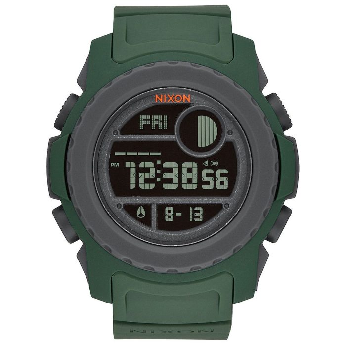 NIXON SUPER UNIT DIGITAL KHAKI RUBBER STRAP