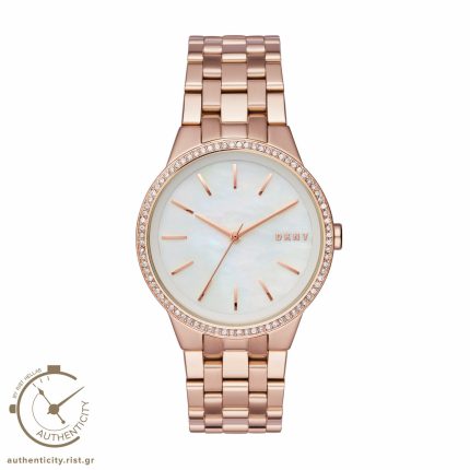 DKNY THE CITY CRYSTALS ROSE GOLD STAINLESS STEEL BRACELET