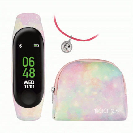 Tikkers Galaxy Series 01 Pink Silicone Strap Activity Tracker Gift Set TKS01-0014