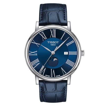 Tissot T-Classic Carson Premium Gent Moonphase Blue Leather Strap T1224231604300