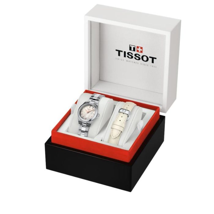 Tissot T-Classic T-My Lady Silver Stainless Steel Bracelet Gift Set T1320101111100