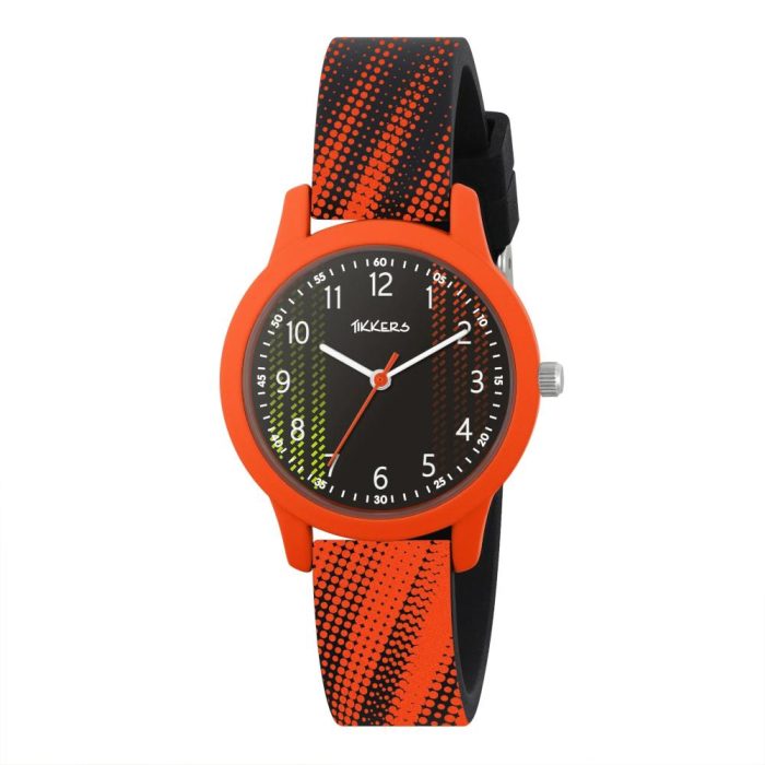 Tikkers Football Black & Orange Silicone Strap Gift Set ATK1108