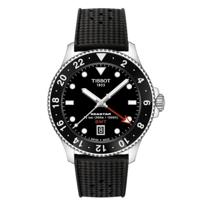 Tissot T-Sport Seastar 1000 Quartz GMT Black Rubber Strap T1208521705100