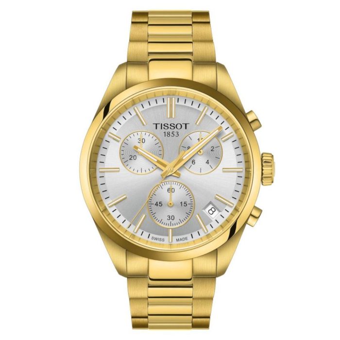 Tissot T-Classic PR 100 Gold Stainless Steel Bracelet Chronograph T1504173303100