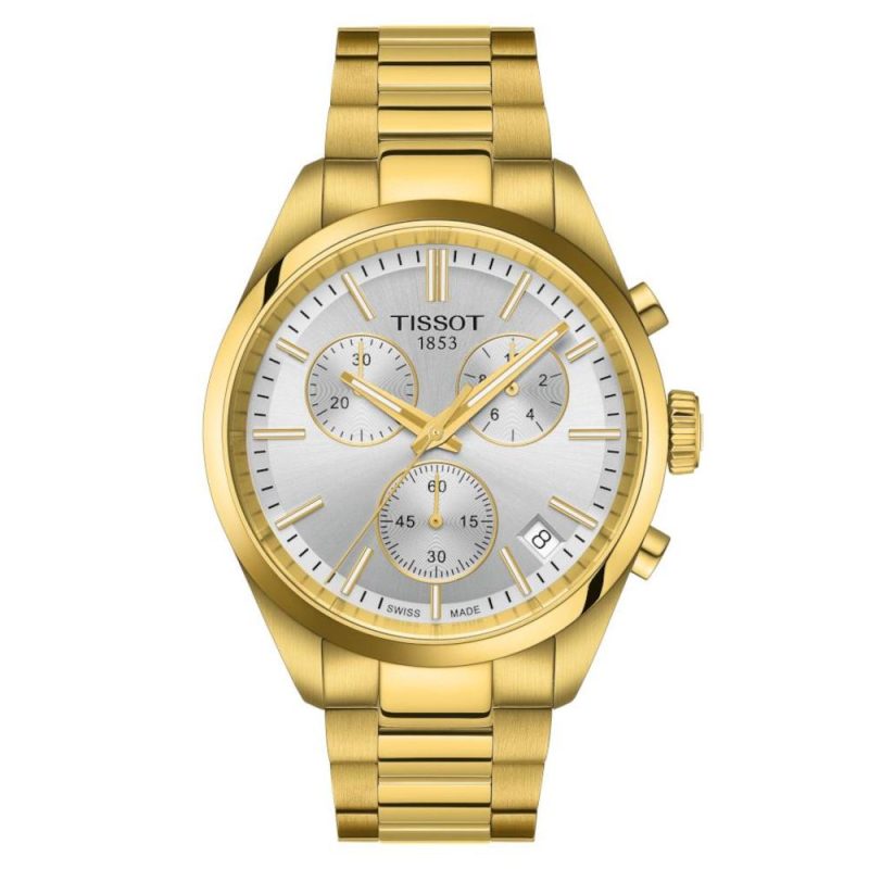 Tissot T-Classic PR 100 Gold Stainless Steel Bracelet Chronograph T1504173303100