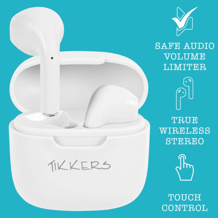 Tikkers Teen White Silicone Strap Smartwatch & Earbuds Set TKS10-0007