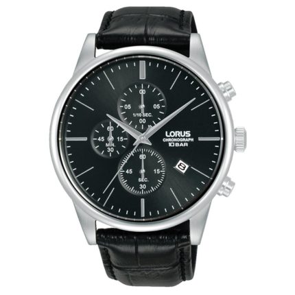 Lorus Urban Chronograph Black Leather Strap RM367JX9