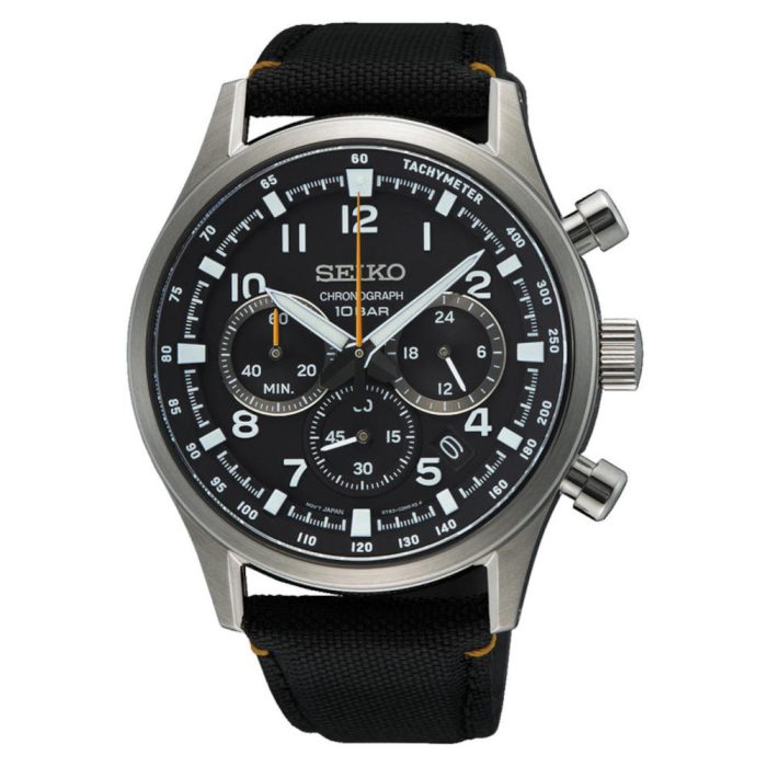 Seiko Conceptual Chronograph Black Synthetic Strap SSB449P1