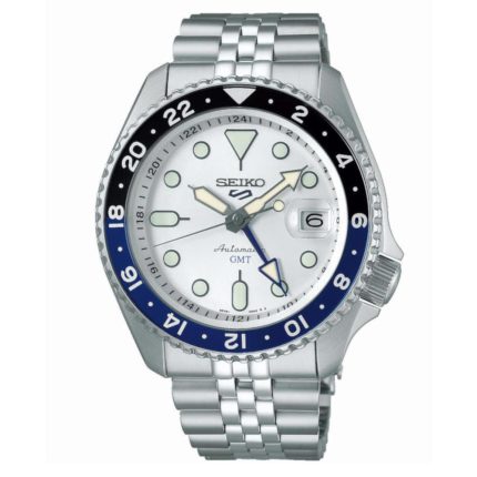 Seiko 5 Sports SKX GMT Sky blue Automatic Silver Stainless Steel Bracelet SSK033K1