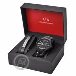 Armani Exchange Hampton Black Stainless Steel Bracelet Gift Set AX7101