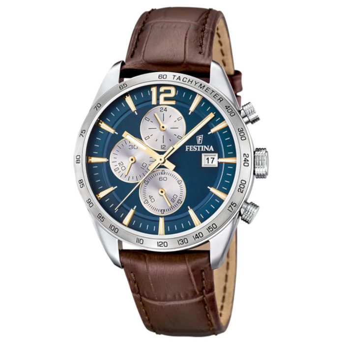 Festina Brown Leather Strap Chronograph F16760/7