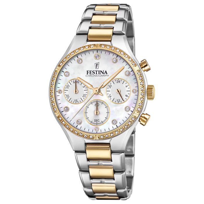 Festina Two Tone Stainless Steel Bracelet Chronograph F20402/1