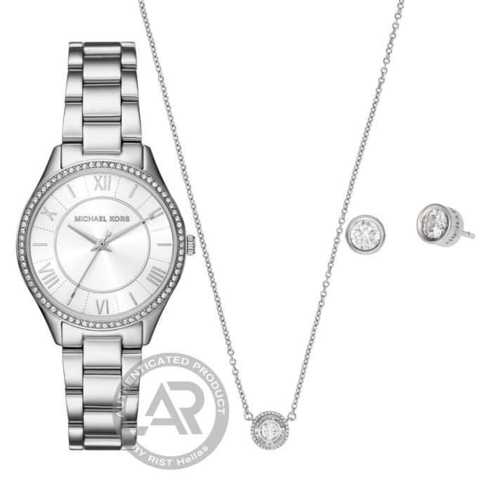 Michael Kors Lauryn Crystals Silver Stainless Steel Bracelet Gift Set MK4851