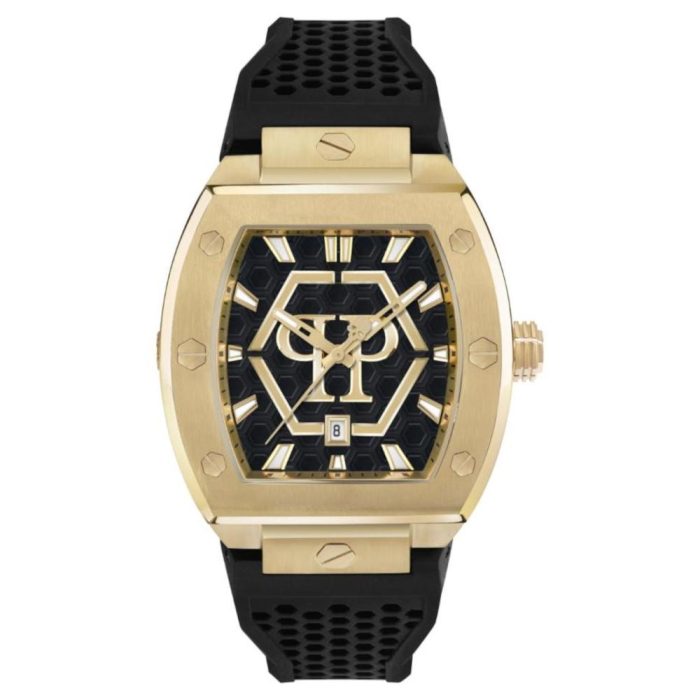 Philipp Plein The Hexagon Phantom Black Silicone Strap PWPUA0424