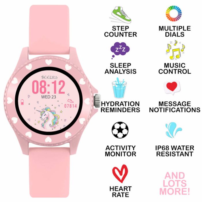 Tikkers Series 34 Pink Silicone Strap Smartwatch TKS34-0022