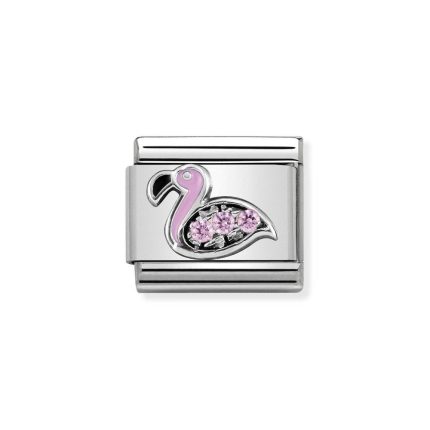 NOMINATION COMPOSABLE CLASSIC LINK FLAMINGO IN STERLING SILVER 330304/31