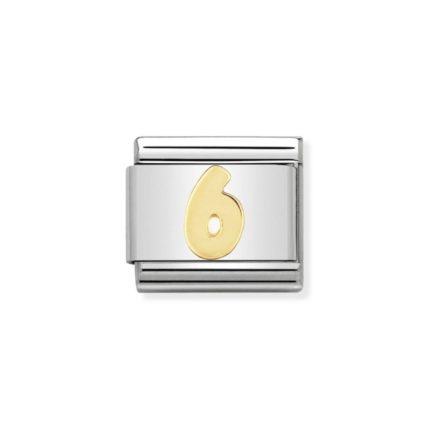 NOMINATION COMPOSABLE CLASSIC LINK NUMBER 6 IN 18K GOLD 030102/06