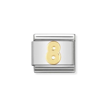 NOMINATION COMPOSABLE CLASSIC LINK NUMBER 8 IN 18K GOLD 030102/08