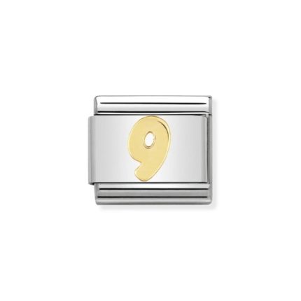 NOMINATION COMPOSABLE CLASSIC LINK NUMBER 9 IN 18K GOLD 030102/09