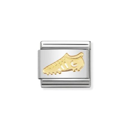 NOMINATION COMPOSABLE CLASSIC LINK FOOTBALL BOOT IN 18K GOLD 030106/04