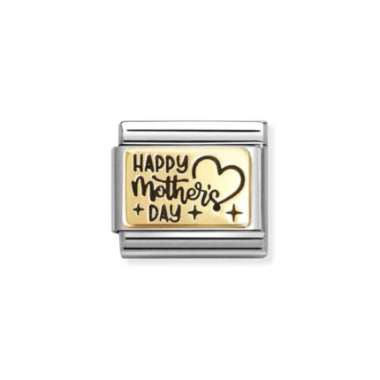 NOMINATION COMPOSABLE CLASSIC LINK HAPPY MOTHER'S DAY IN 18K GOLD 030166/36