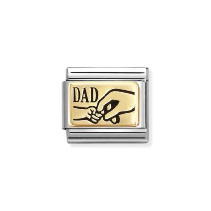 NOMINATION COMPOSABLE CLASSIC LINK DAD HAND IN 18K GOLD 030166/37