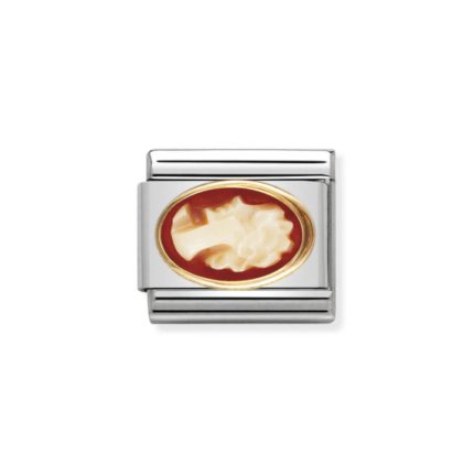 NOMINATION COMPOSABLE CLASSIC LINK CAMEO IN 18K GOLD WITH ENAMEL 030504/12