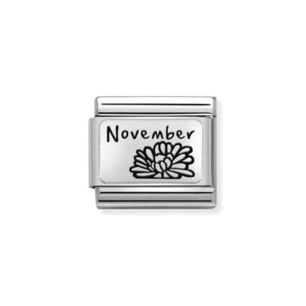 NOMINATION COMPOSABLE CLASSIC LINK NOVEMBER FLOWER IN STERLING SILVER 330112/23