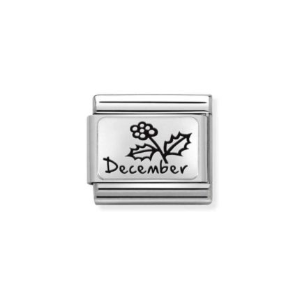 NOMINATION COMPOSABLE CLASSIC LINK DECEMBER FLOWER IN STERLING SILVER 330112/24