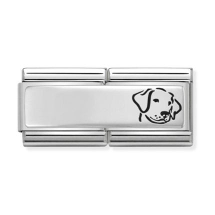 NOMINATION COMPOSABLE CLASSIC DOUBLE LINK DOG IN STERLING SILVER WITH ENAMEL 330710/16