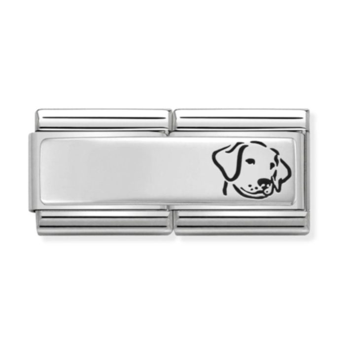 NOMINATION COMPOSABLE CLASSIC DOUBLE LINK DOG IN STERLING SILVER WITH ENAMEL 330710/16