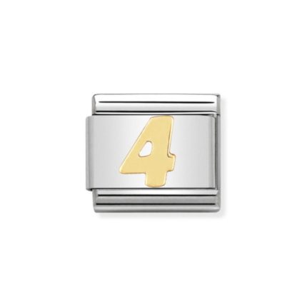 NOMINATION COMPOSABLE CLASSIC LINK NUMBER 4 IN 18K GOLD 030102/04