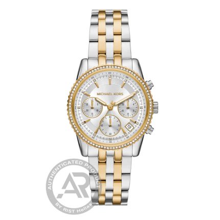 Michael Kors Ritz Crystals Two Tone Stainless Steel Bracelet Chronograph MK7532